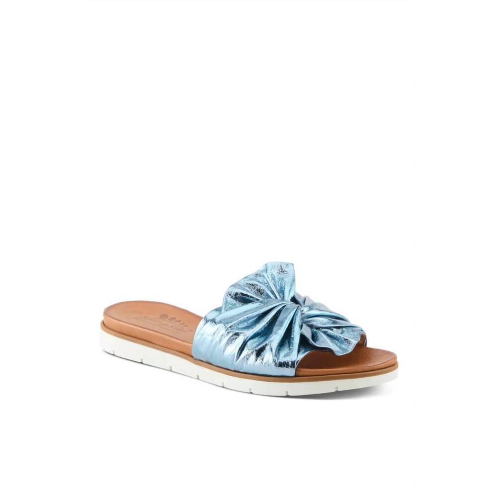 NEW SPRING STEP SHOES women's lavona slide sandal in blue metallic
